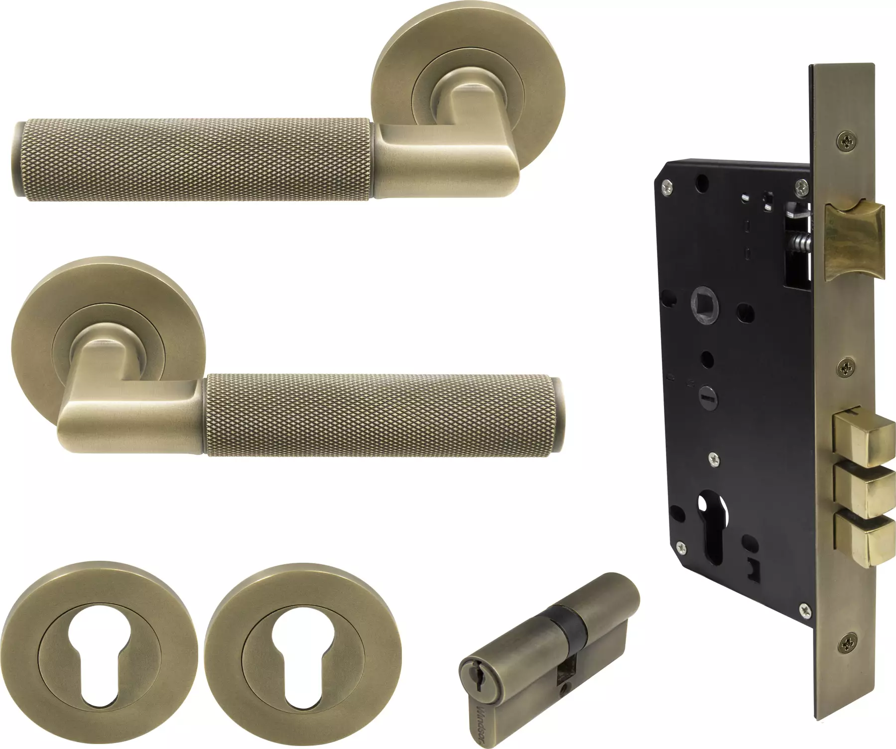 Lumina Round Rose Entrance Set - K/K - Diamond Knurl  - RB