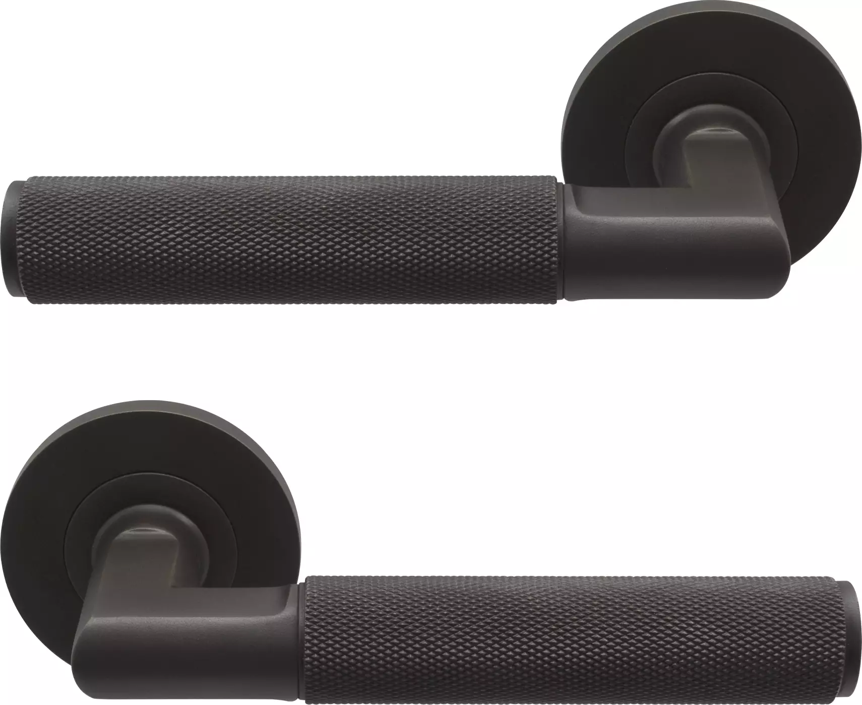 Lumina Rose Lever Handles - Diamond Knurl   - DRB