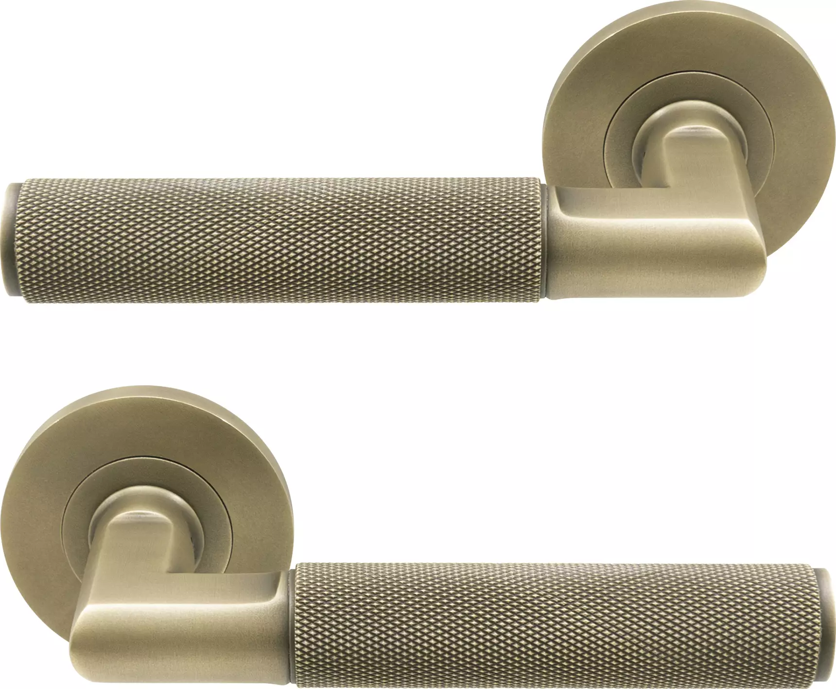 Lumina Rose Lever Handles - Diamond Knurl   - RB