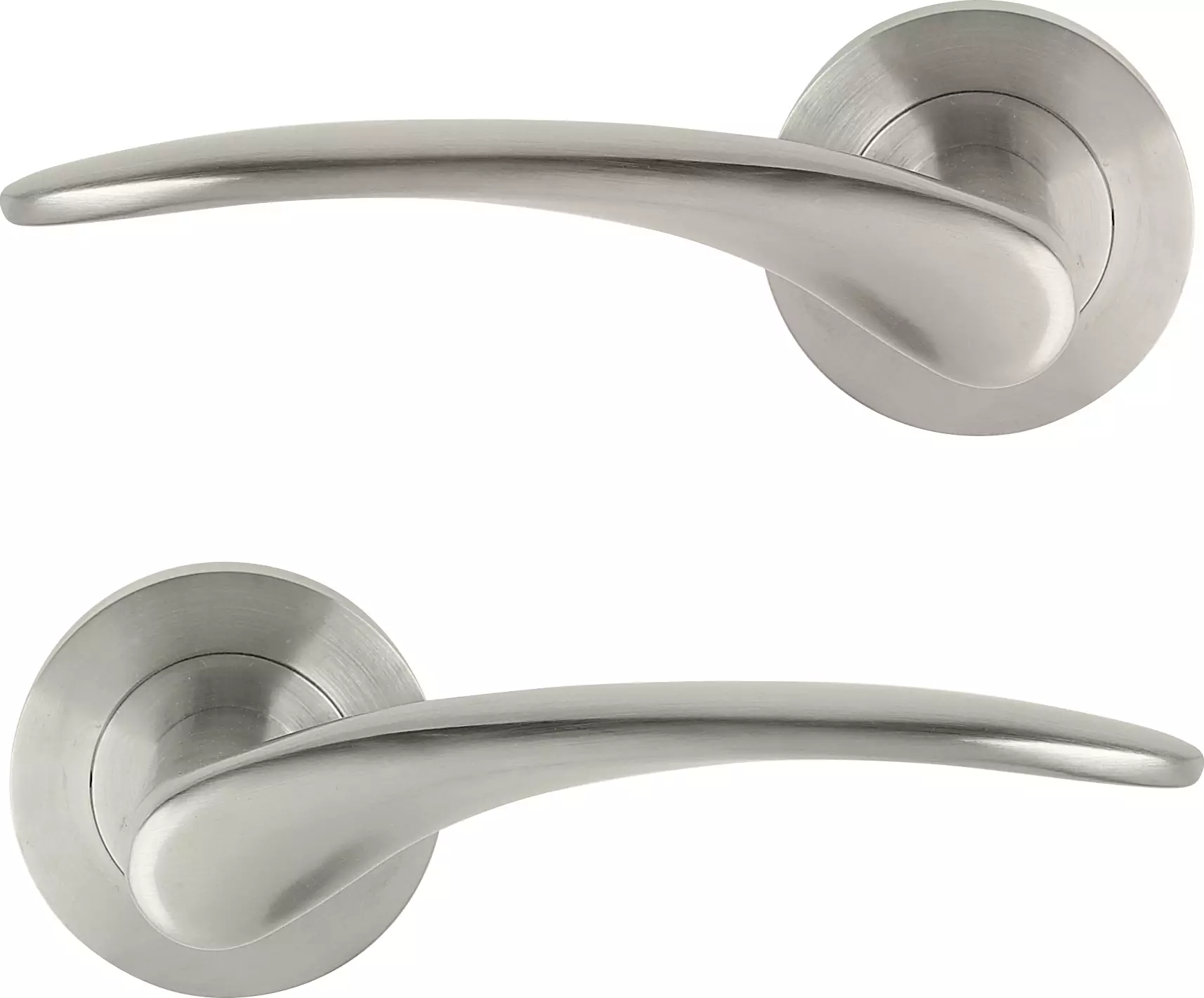 Apollo - Round Rose Lever Set - BN