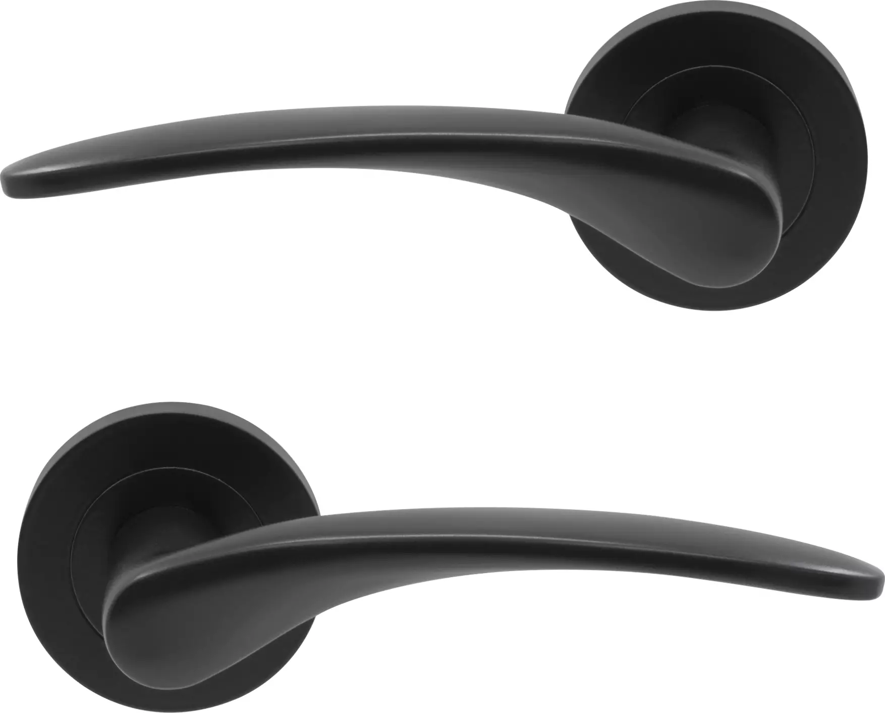 Apollo - Round Rose Lever Set - BLK