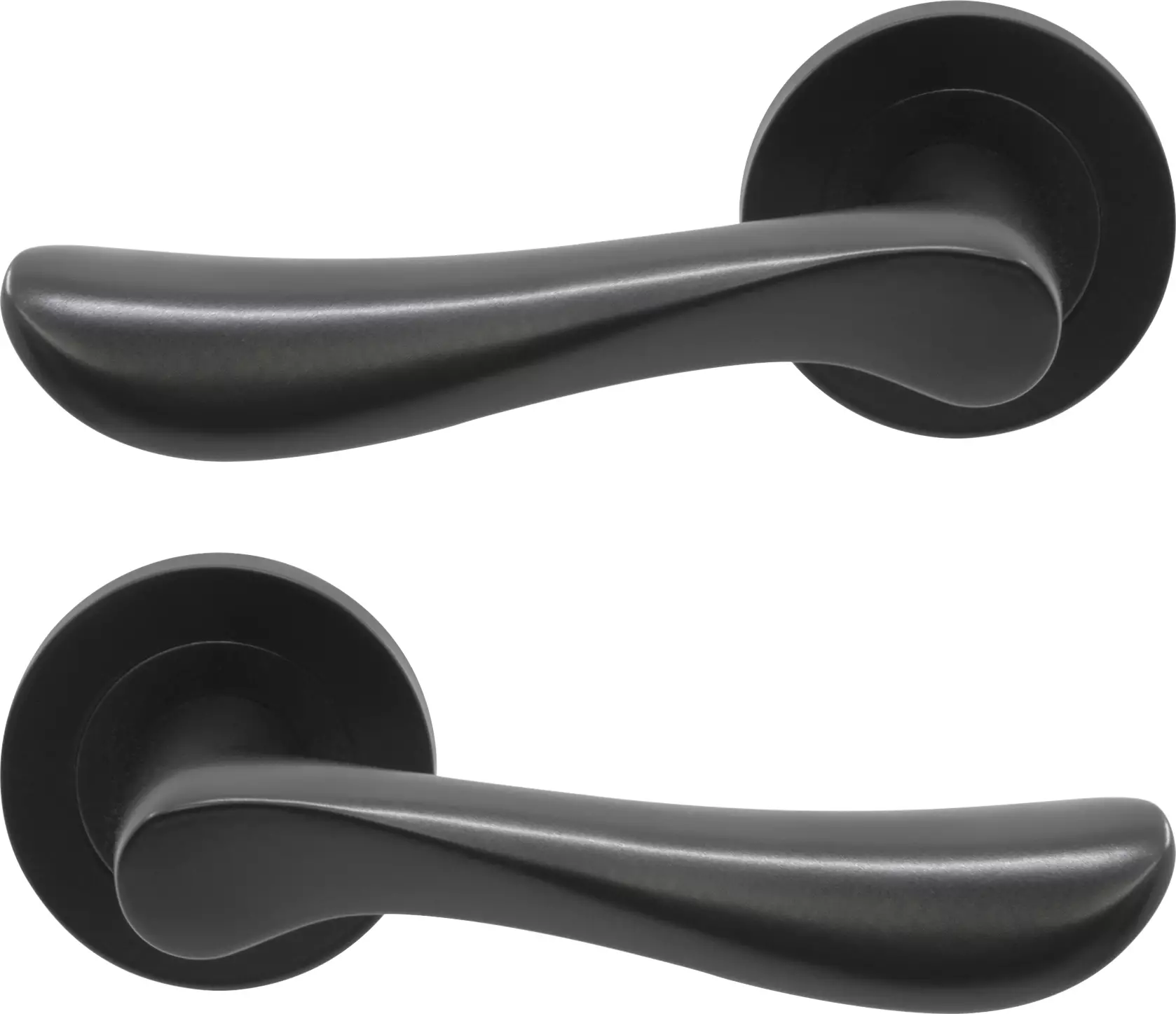 Juno - Round Rose Lever Set - BLK