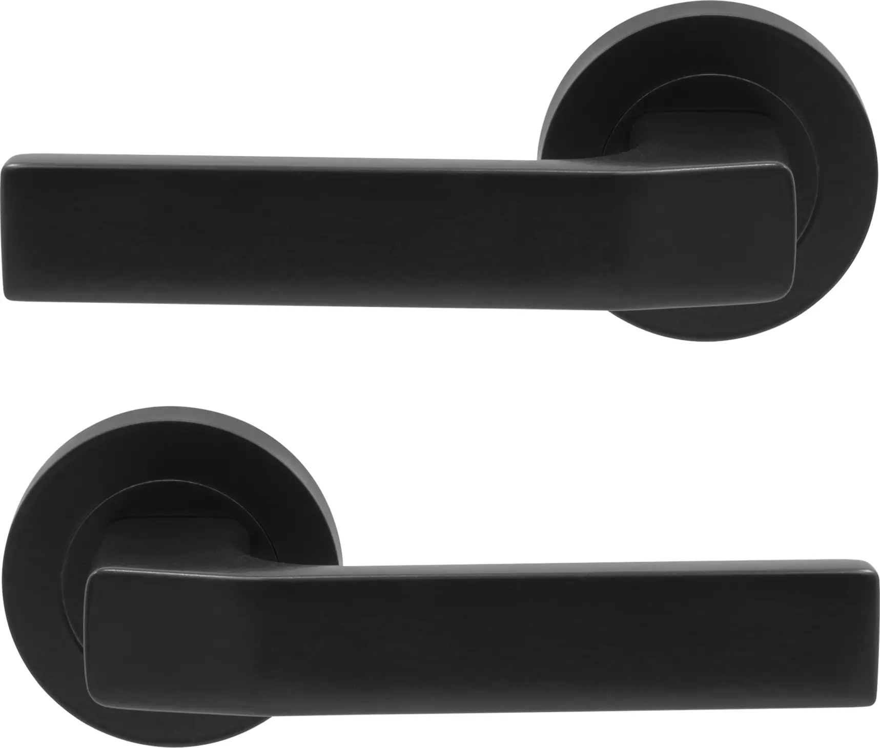 Qube - Round Rose Lever Set - BLK