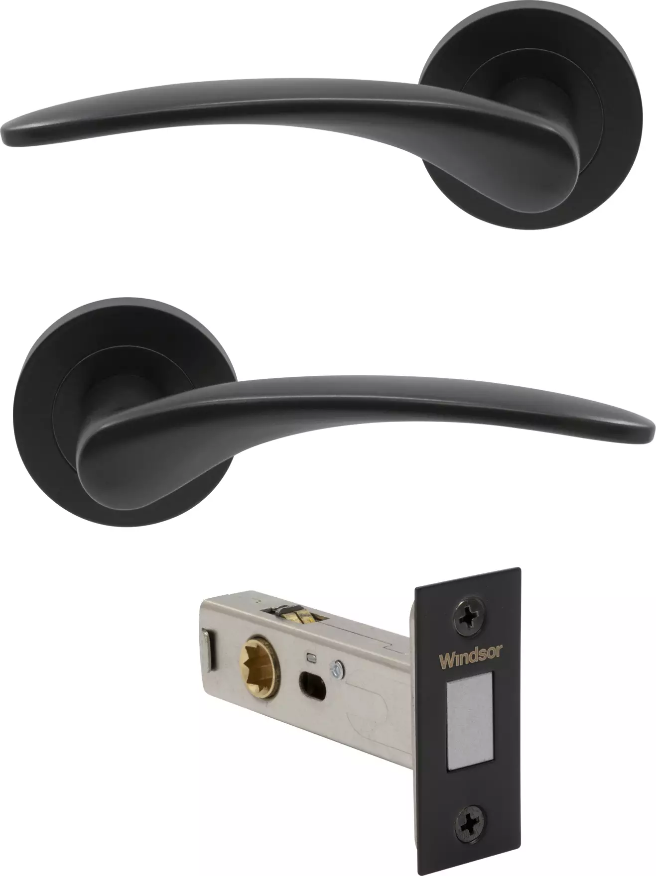 Apollo - Round Rose Passage Set - Magn. Latch - BLK