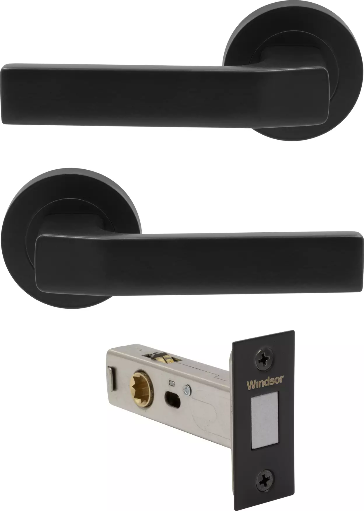 Qube - Round Rose Passage Set - Magn. Latch - BLK
