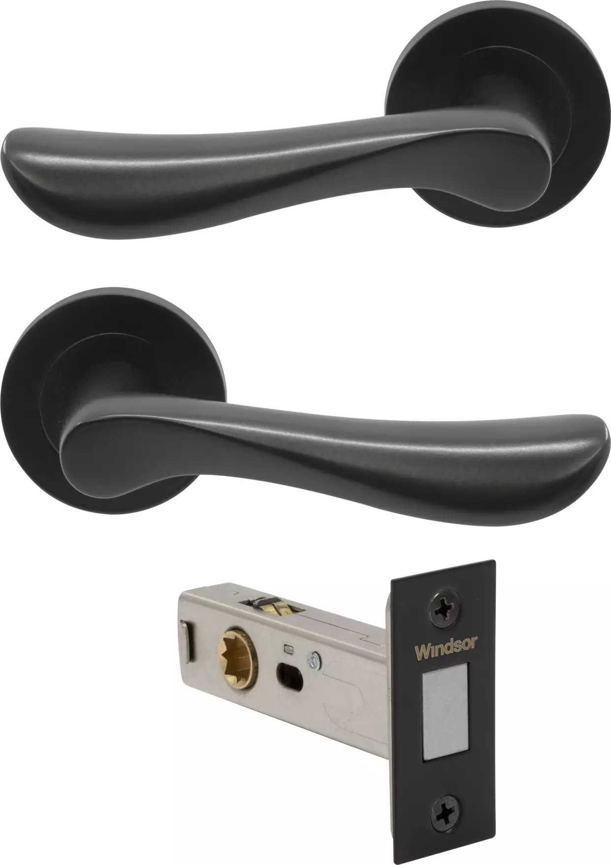 Juno - Round Rose Passage Set - Magn. Latch - BLK