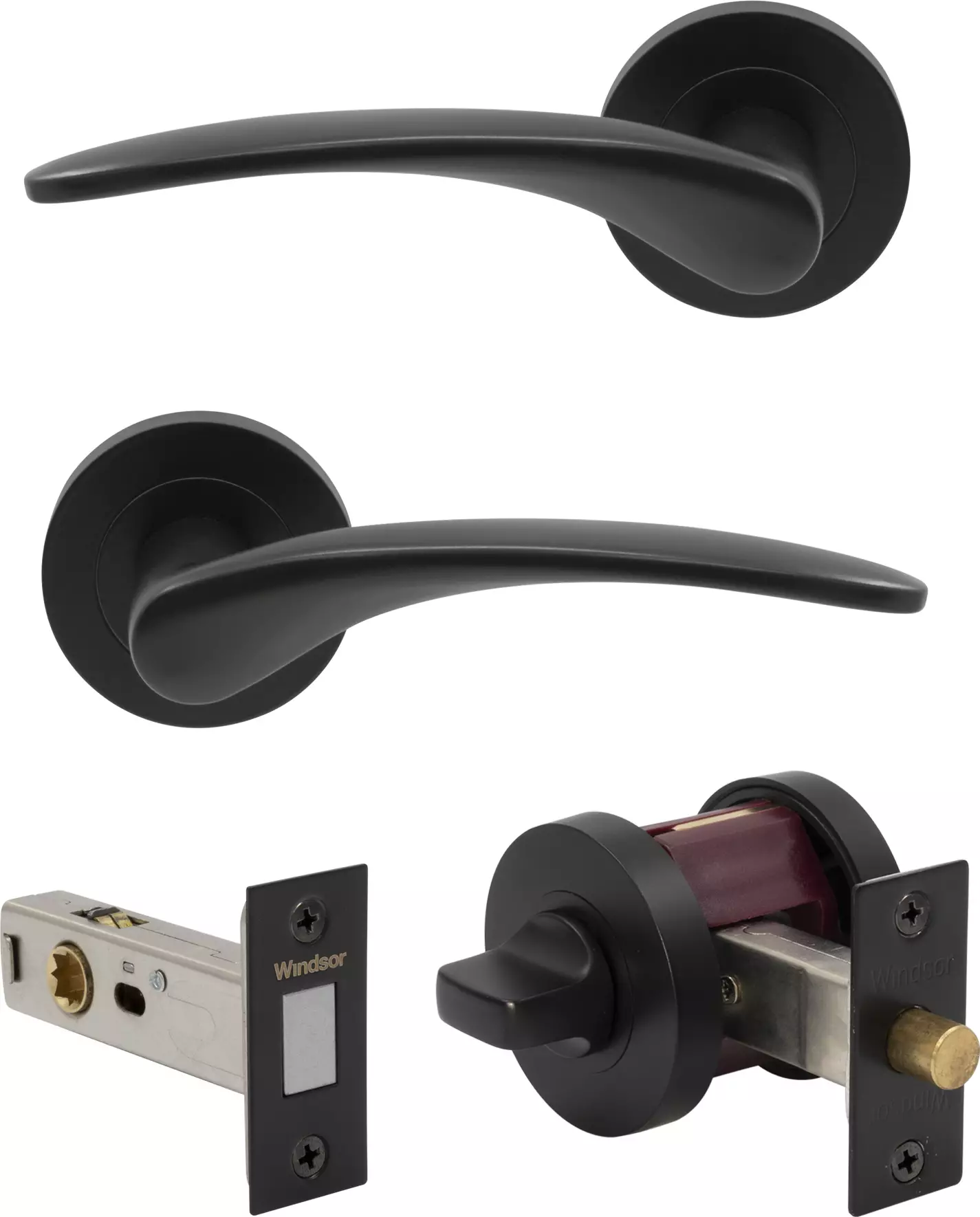 Apollo - Round Rose Privacy Set - Magn. Latch - BLK
