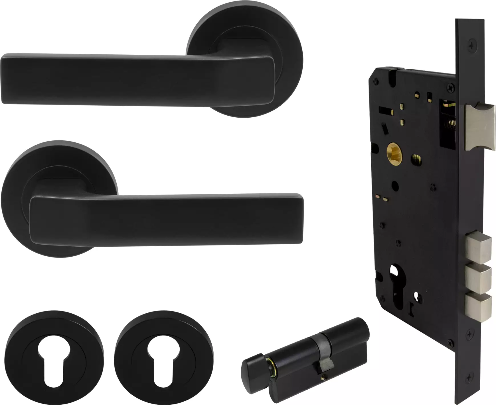 Qube - Round Rose K/T Entrance Set - BLK