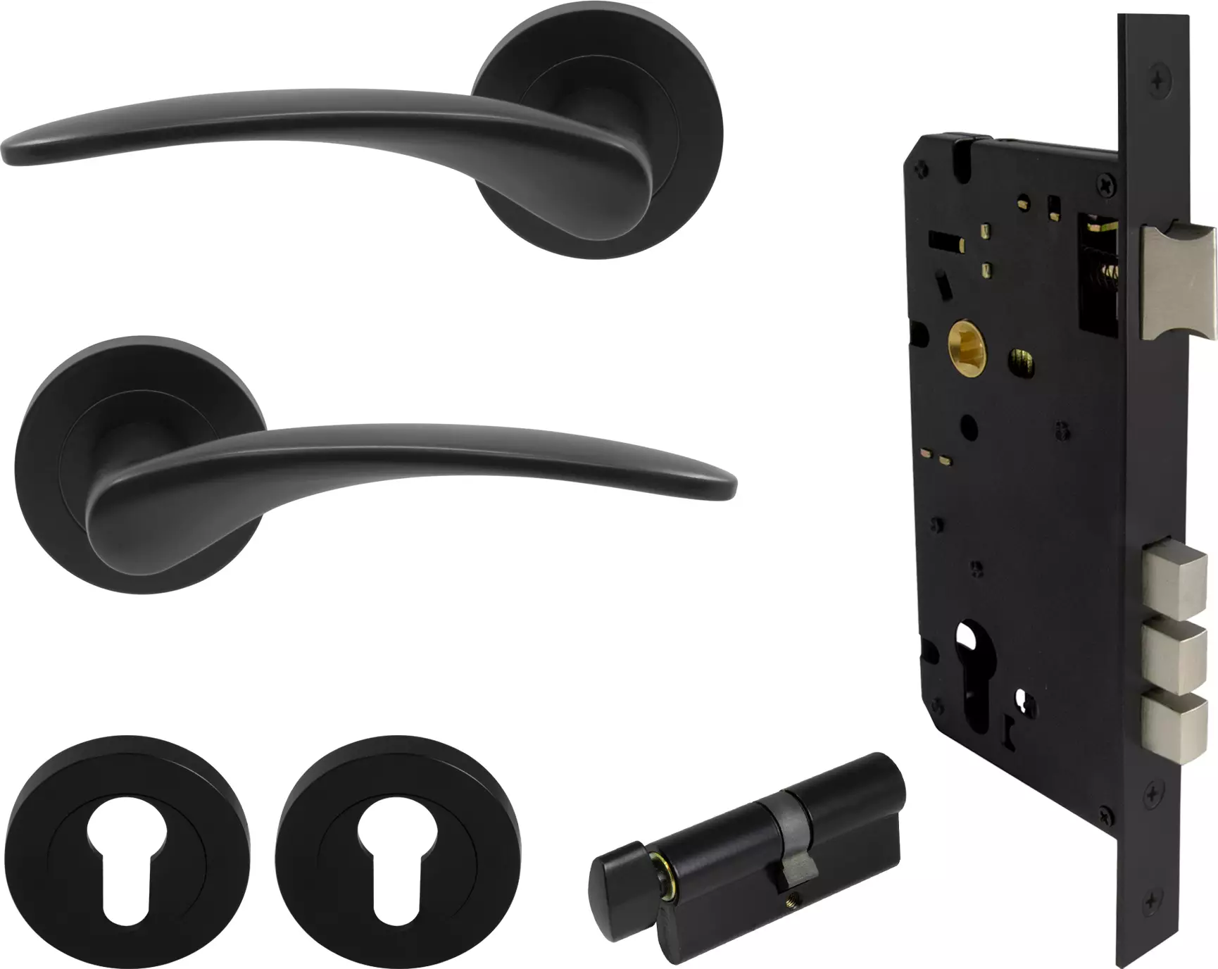 Apollo - Round Rose K/T Entrance Set - BLK