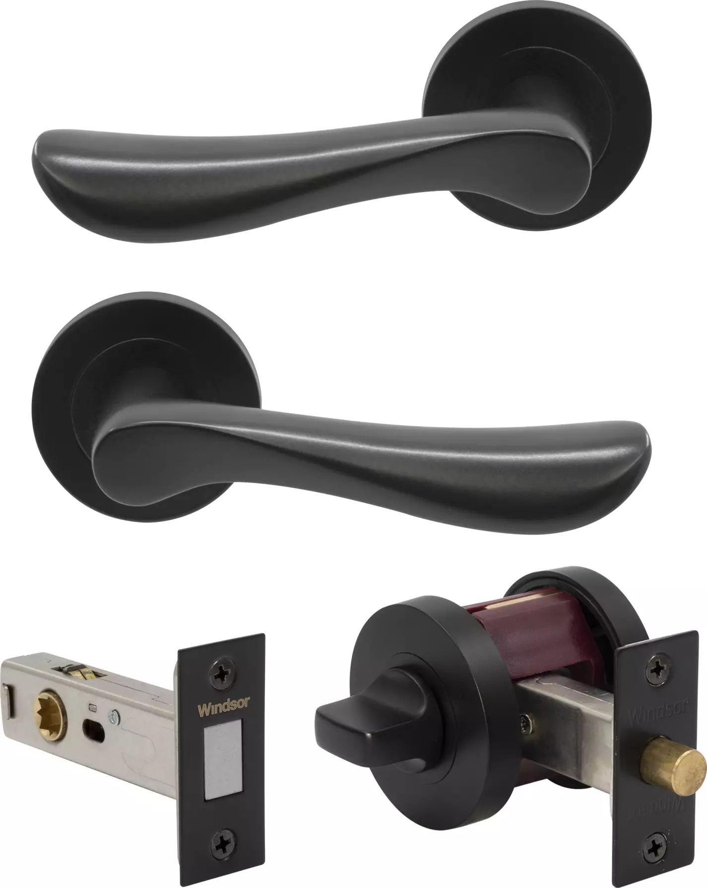 Juno - Round Rose Privacy Set - Magn. Latch - BLK