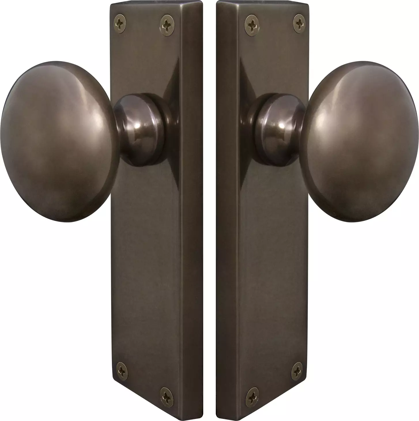 Traditional Round Sutton Knob on Square Longplate