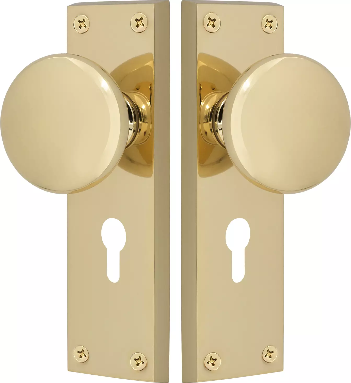 Sutton Square Longplate - Euro Handles - PB