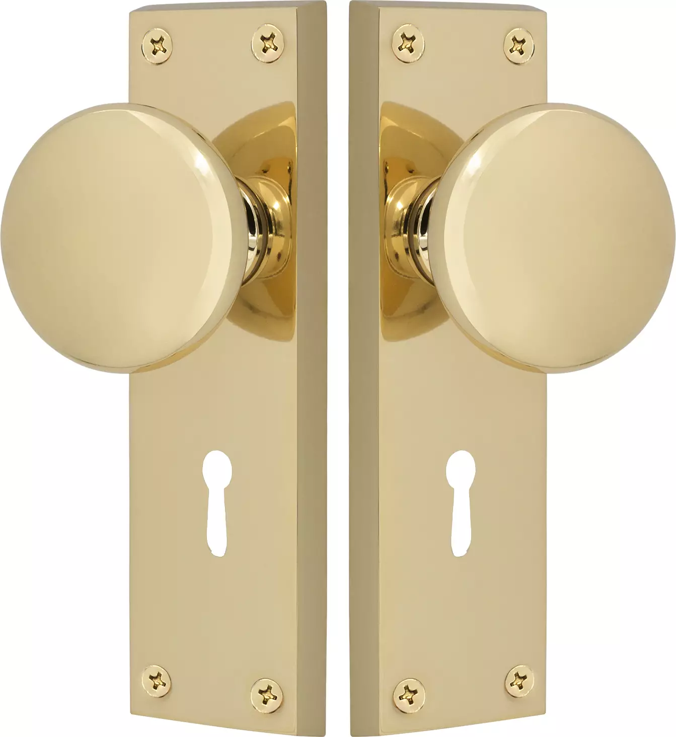 Sutton Square Longplate - Lever Handles - PB