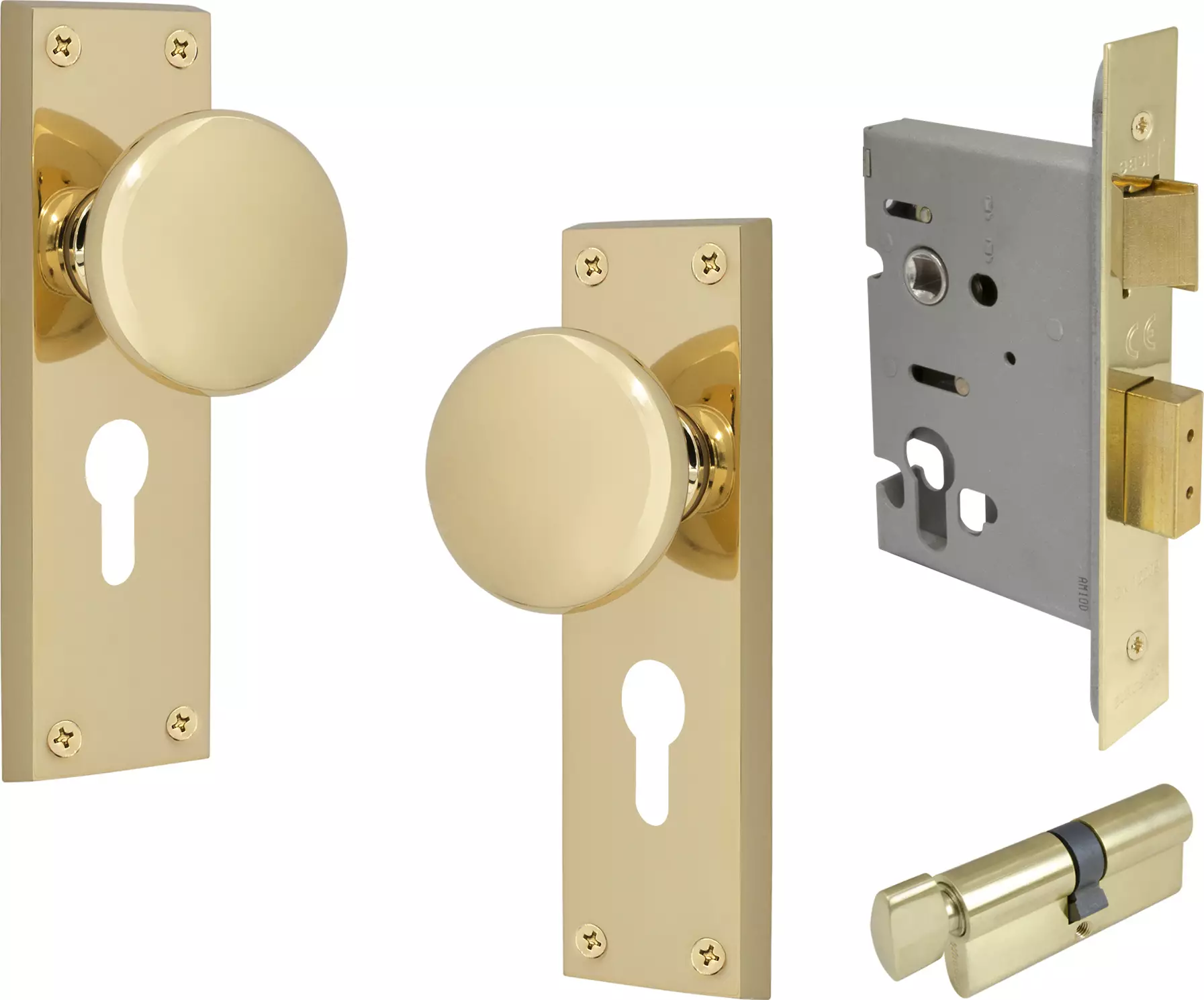 Sutton Square Longplate - Entrance Set - K/T - PB