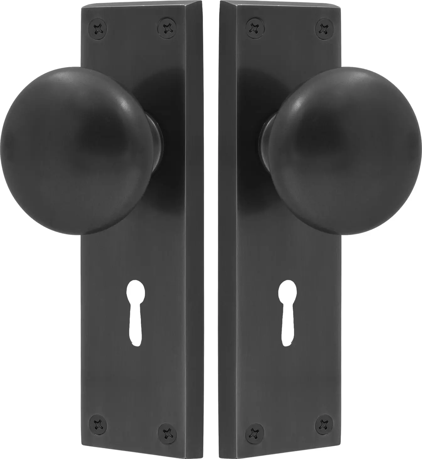 Sutton Square Longplate - Lever Handles - BLK