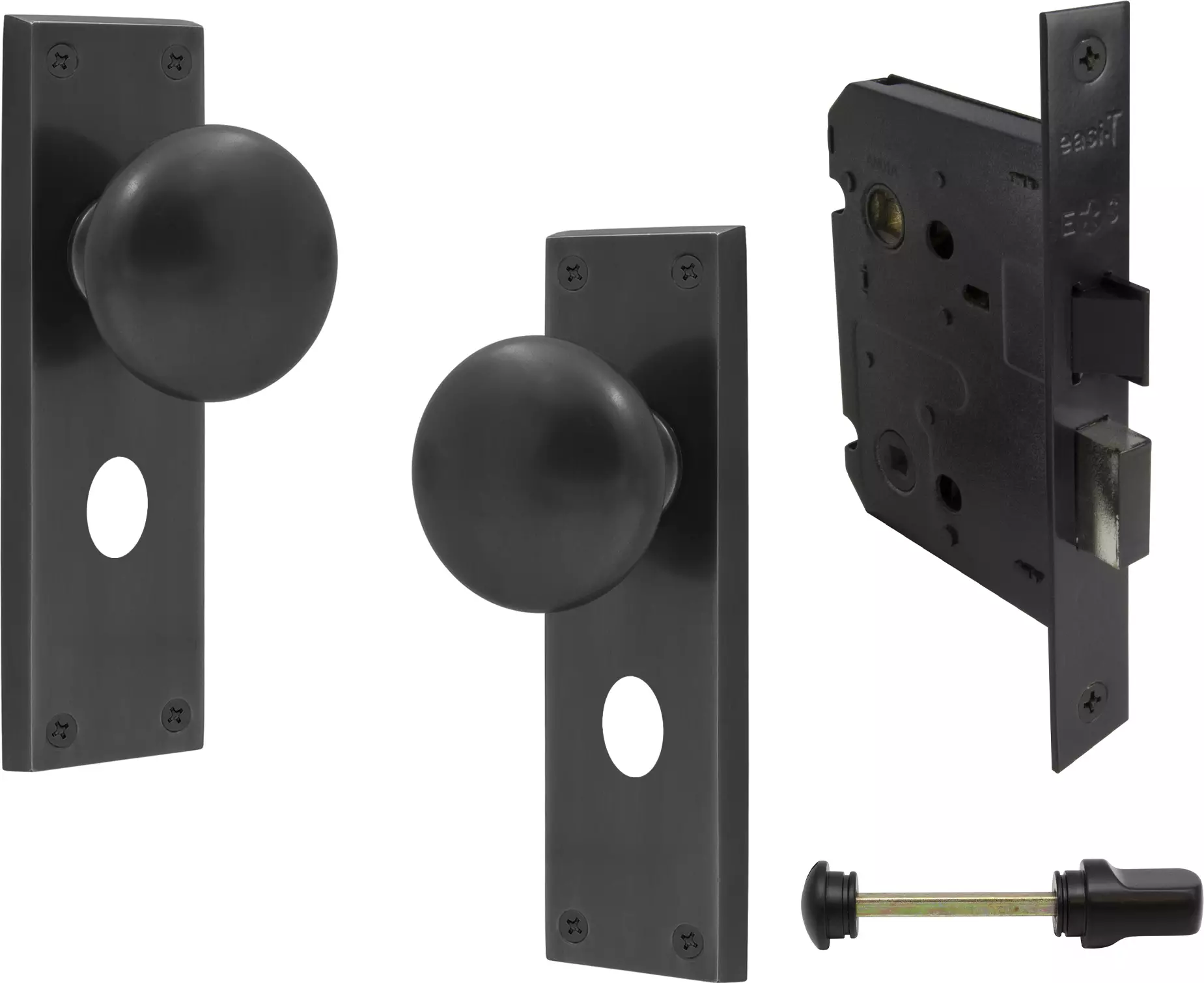 Sutton Square Longplate - Privacy Set - BLK