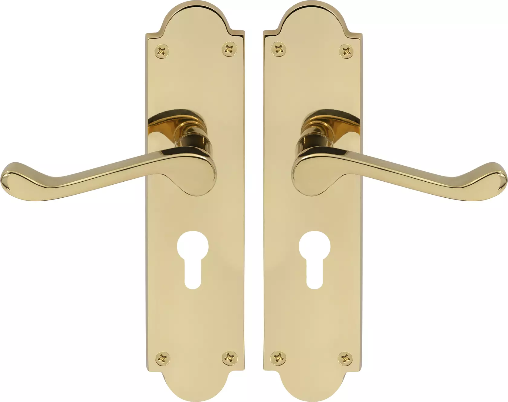 York Lever Victorian Plate - Euro 48mm Handles - PB