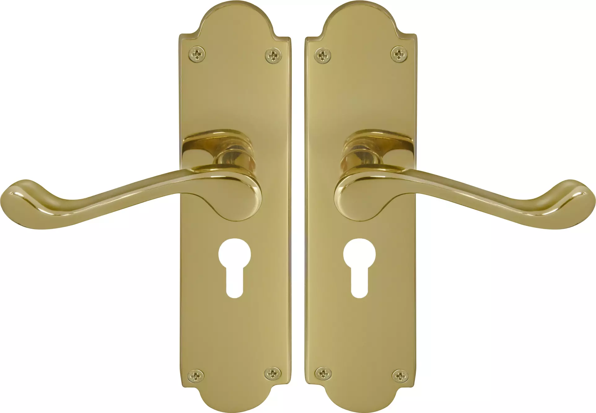 York Lever Victorian Plate - Euro 48mm Handles - UB