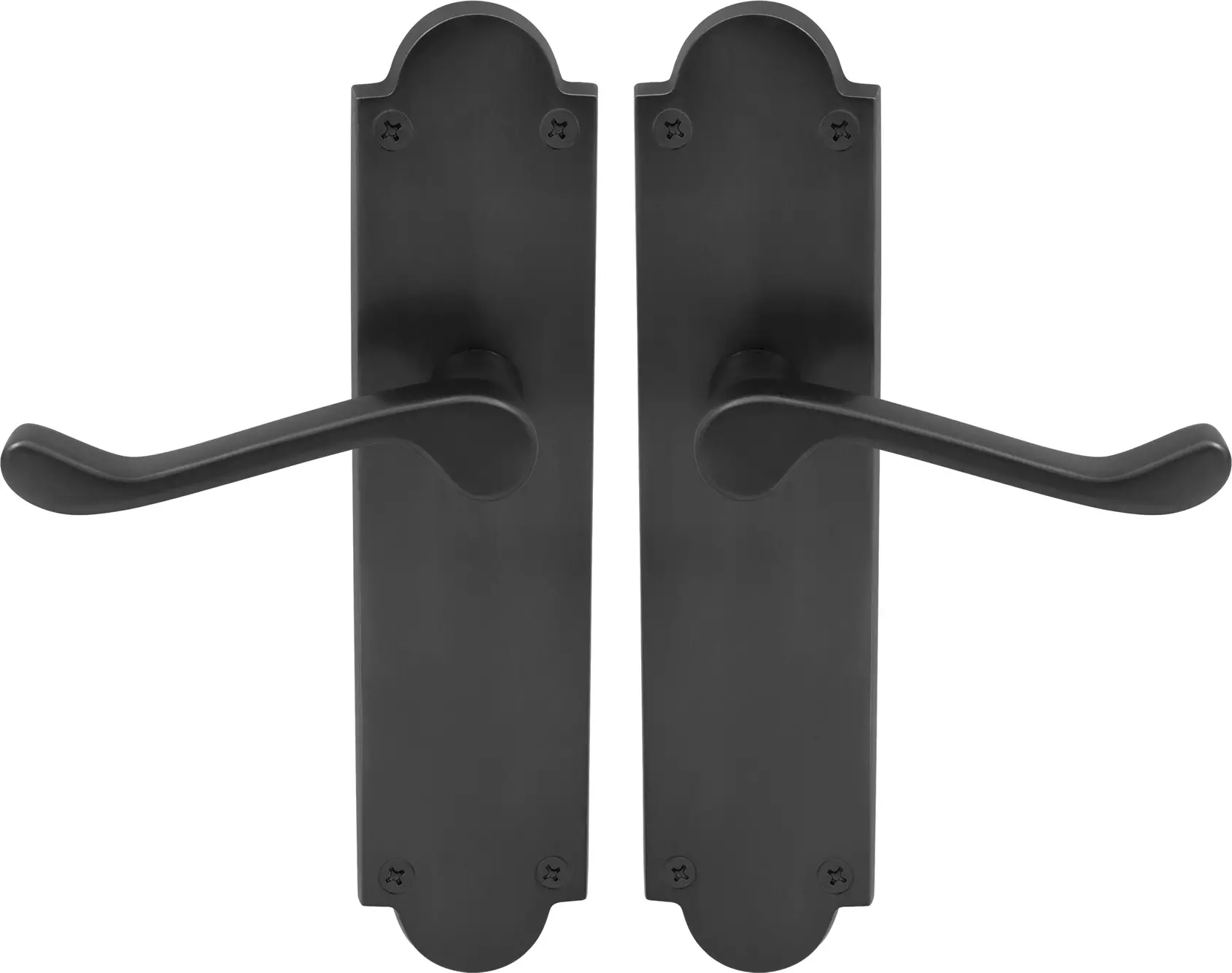 York Lever Victorian Plate - Handle Set - BLK