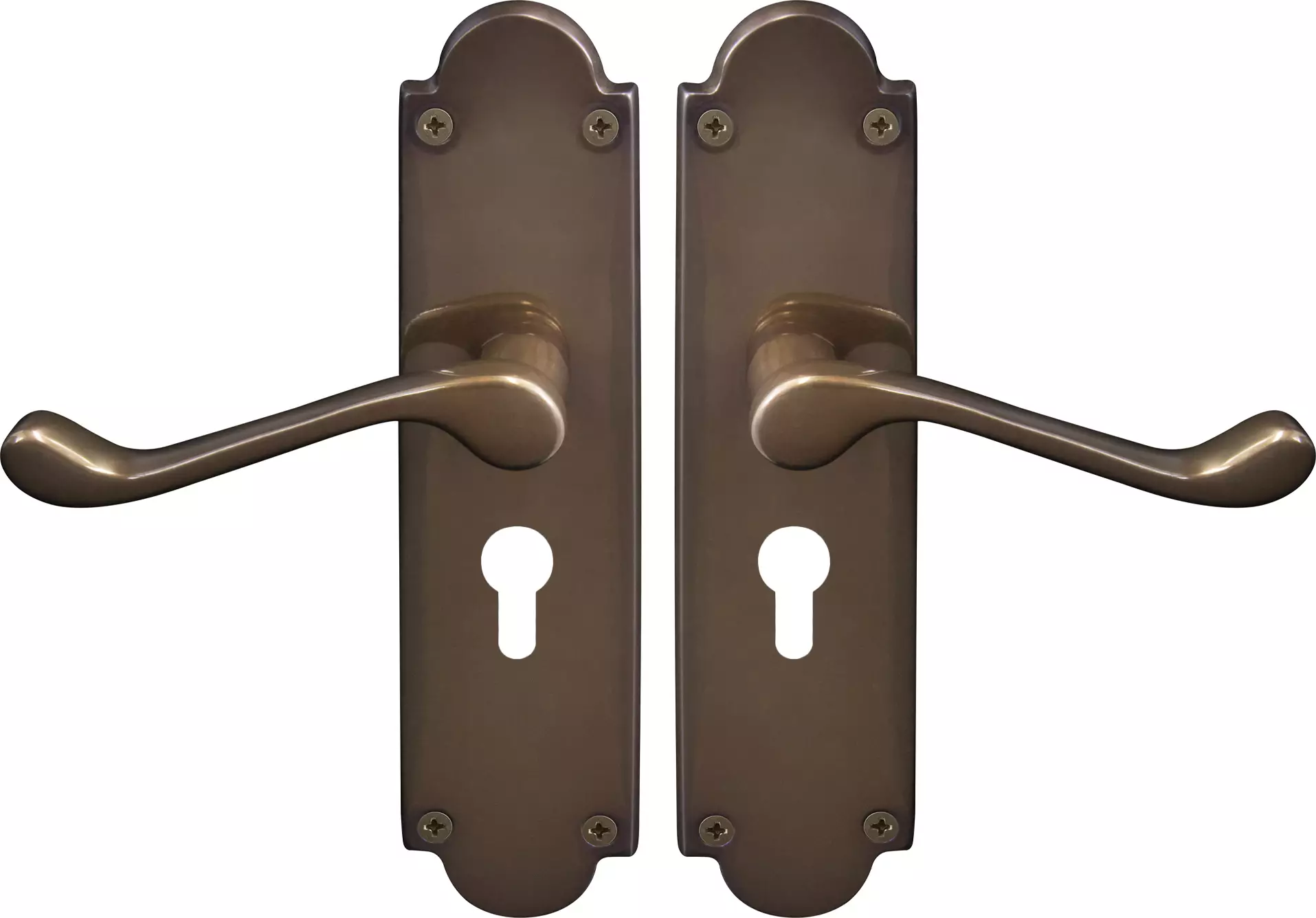 York Lever Victorian Plate - Euro 48mm Handles - AB