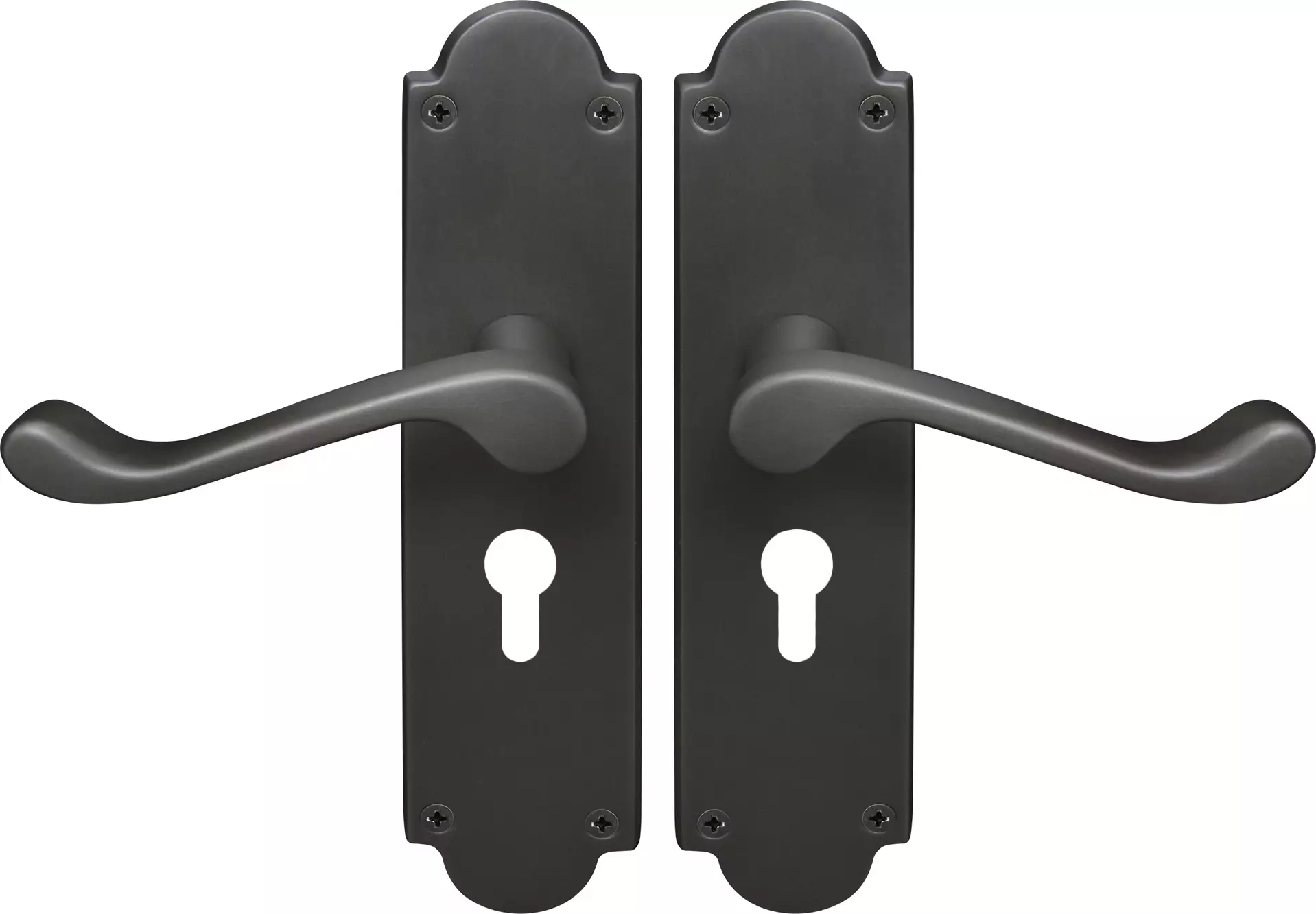 York Lever Victorian Plate - Euro 48mm Handles - DRB