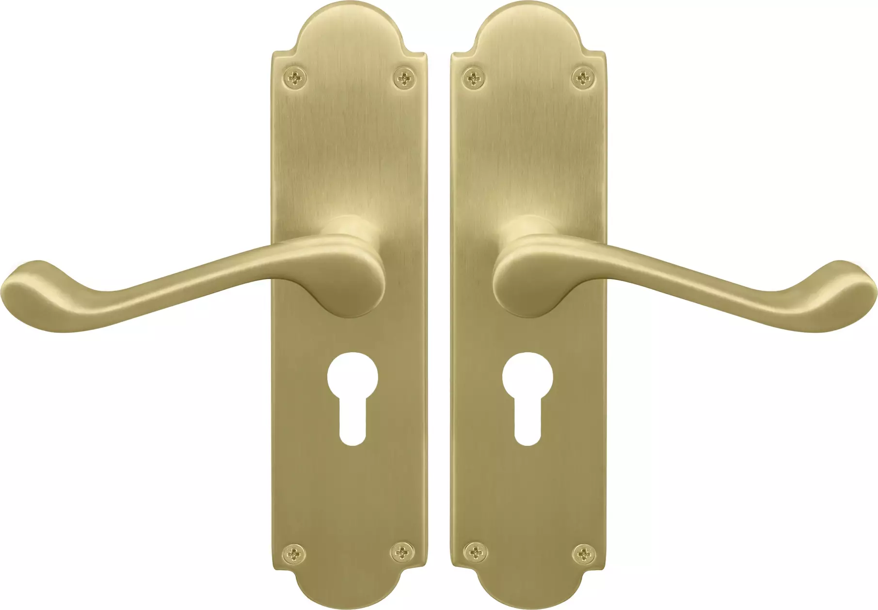 York Lever Victorian Plate - Euro 48mm Handles - MSB