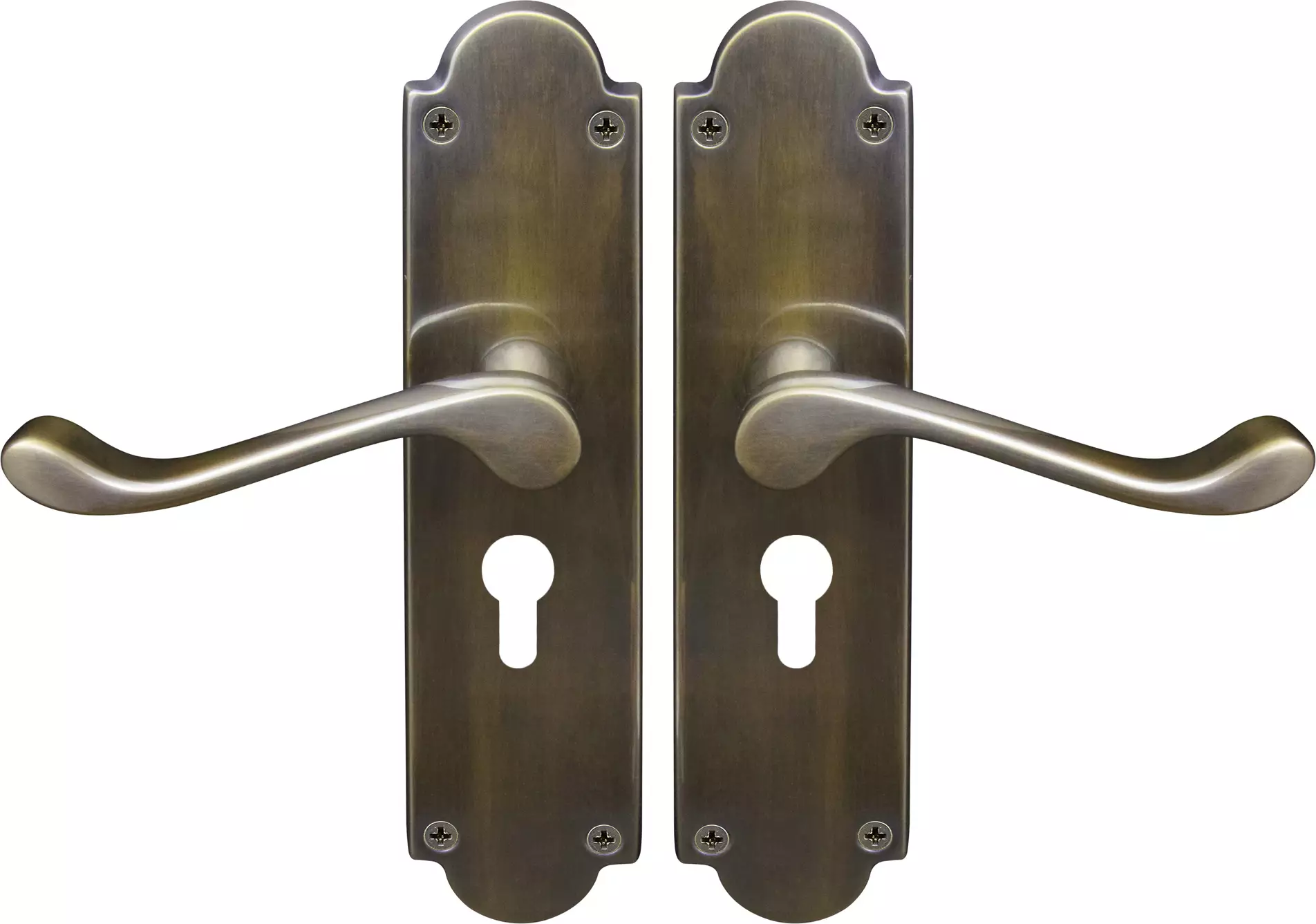 York Lever Victorian Plate - Euro 48mm Handles - ORB