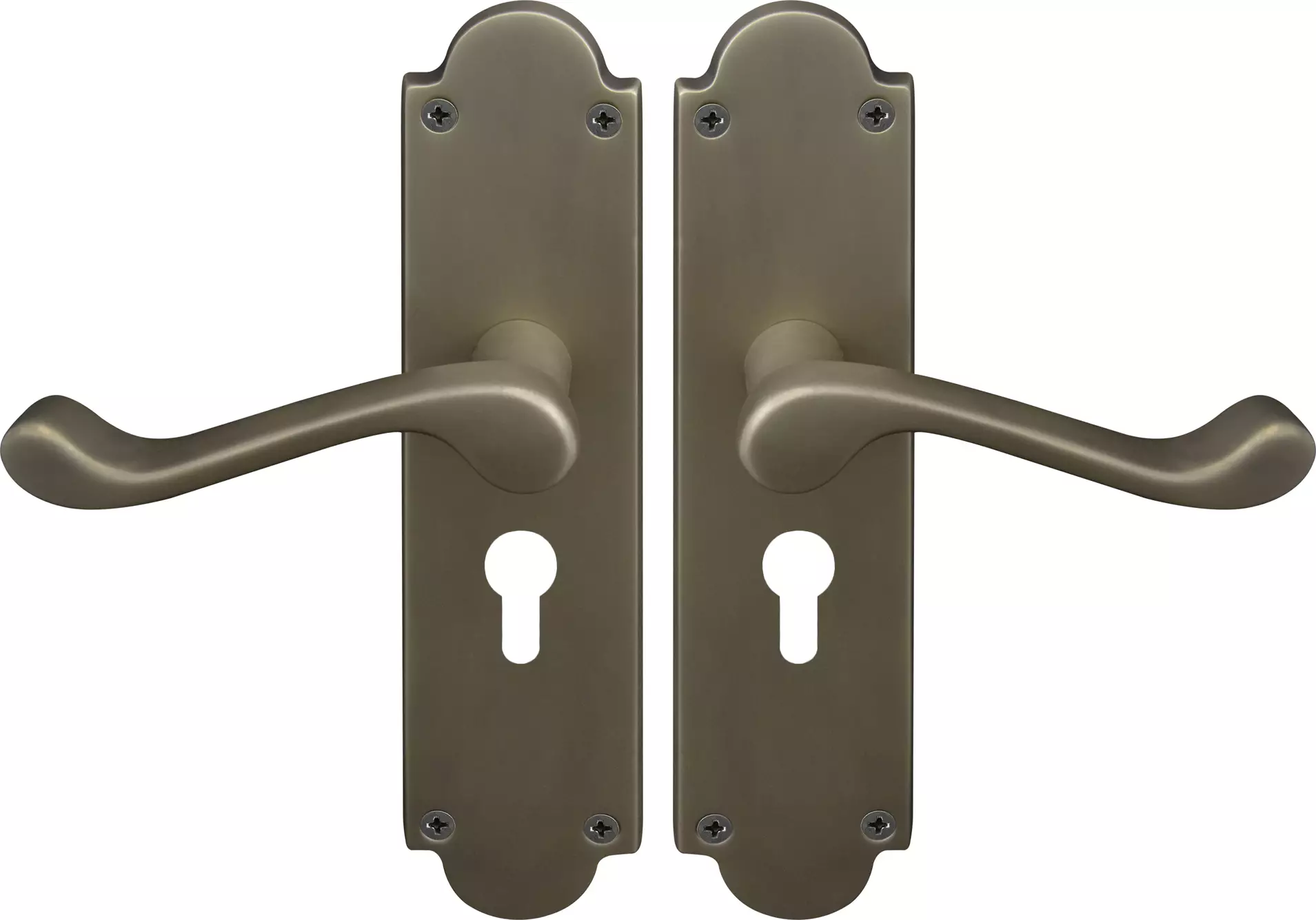 York Lever Victorian Plate - Euro 48mm Handles - RB