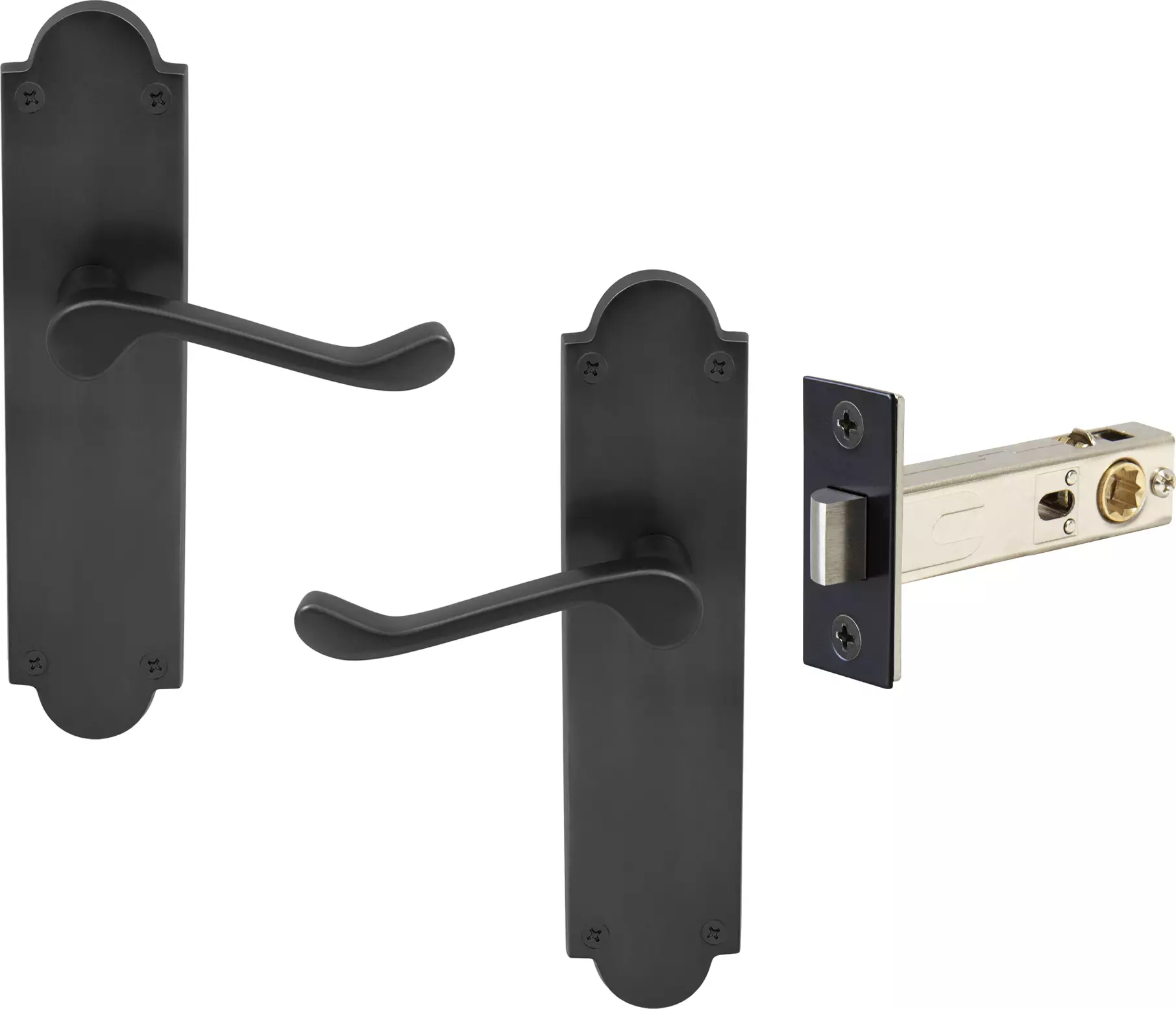 York Lever Victorian Plate - Passage Set - BLK