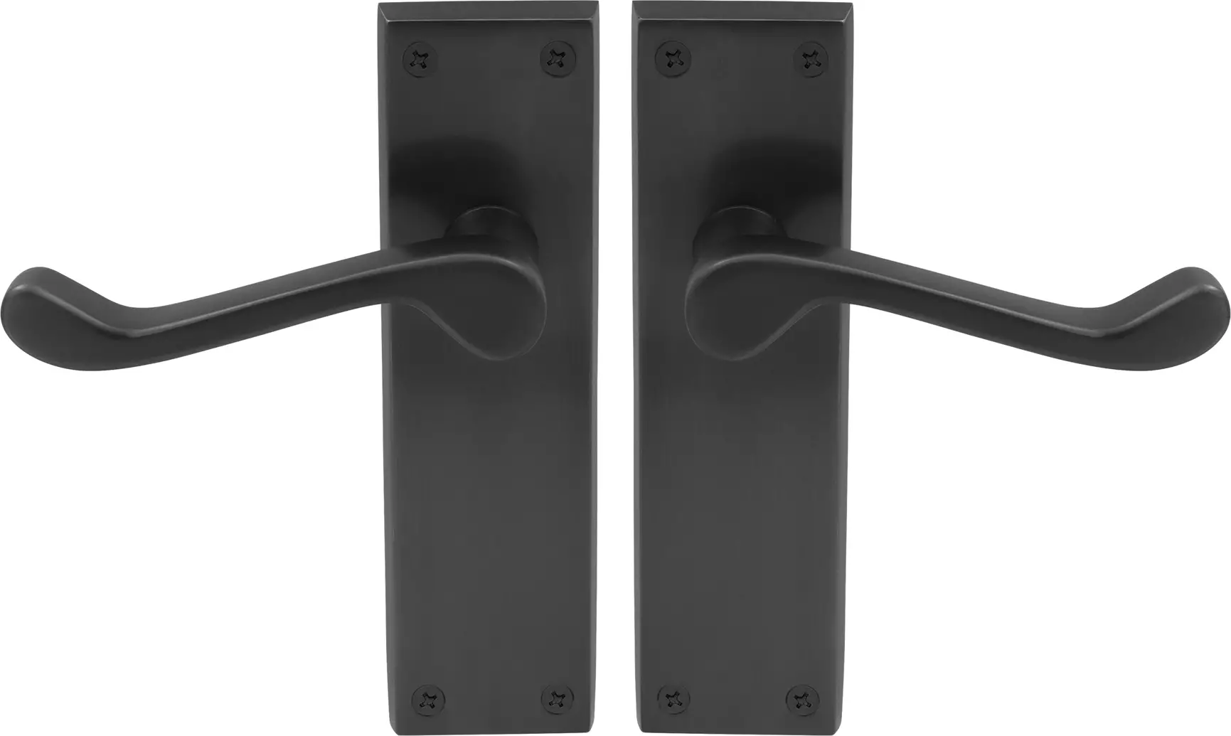 York Lever Longplate - Handle Set - BLK