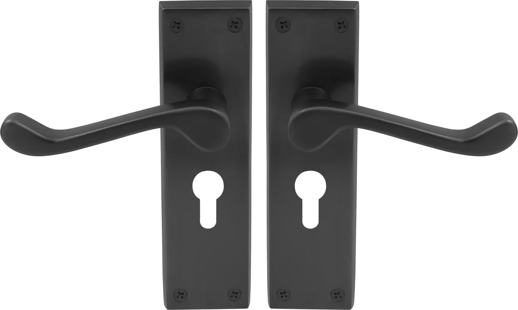 York Lever Longplate - Euro 48mm Handles - BLK