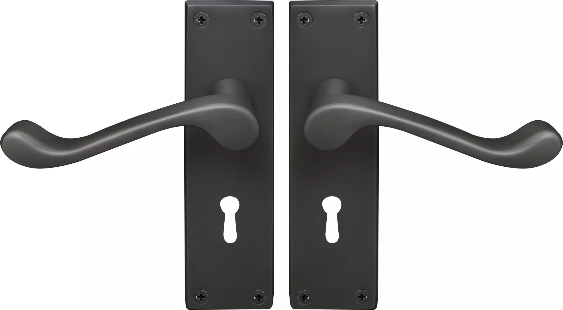 York Lever Longplate - Lever Lock Handle Set - DRB