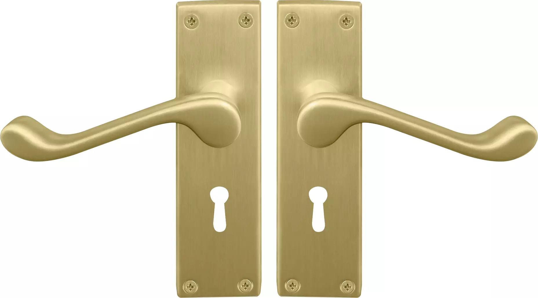York Lever Longplate - Lever Lock Handle Set - MSB