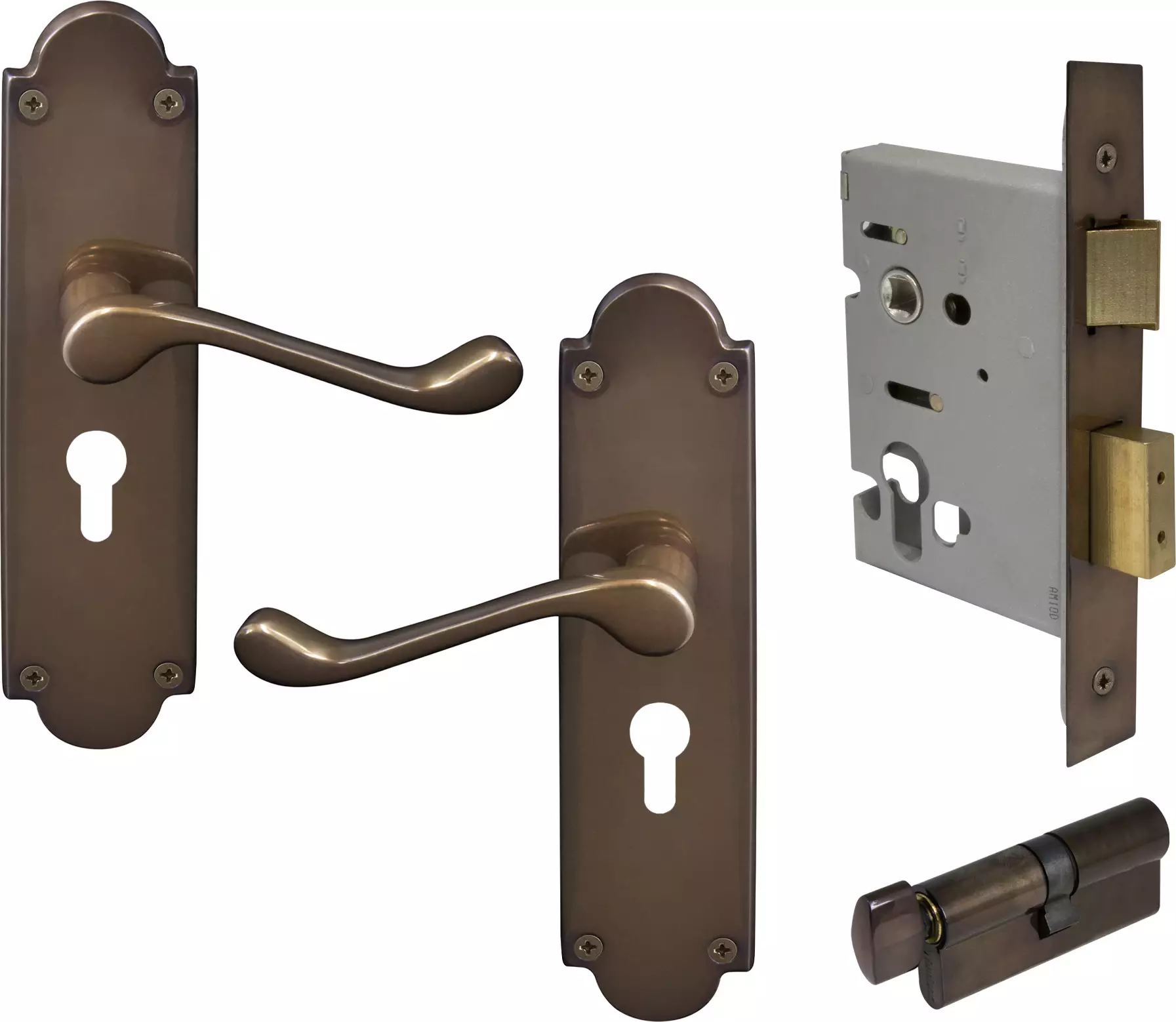 York Lever Victorian Plate - Entrance Set - K/T - AB