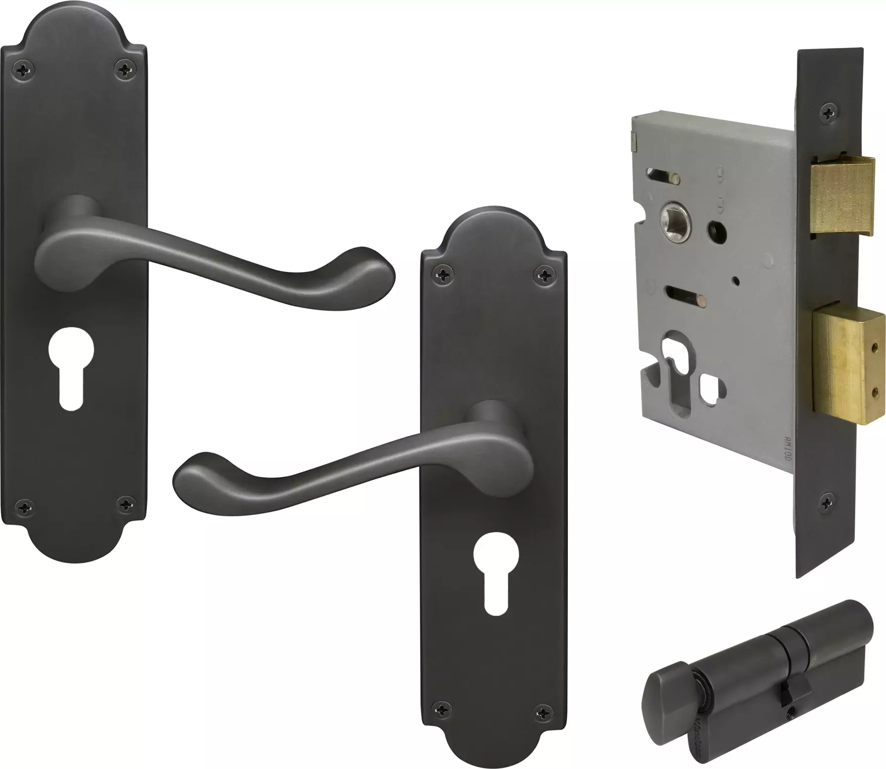 York Lever Victorian Plate - Entrance Set - K/T - DRB