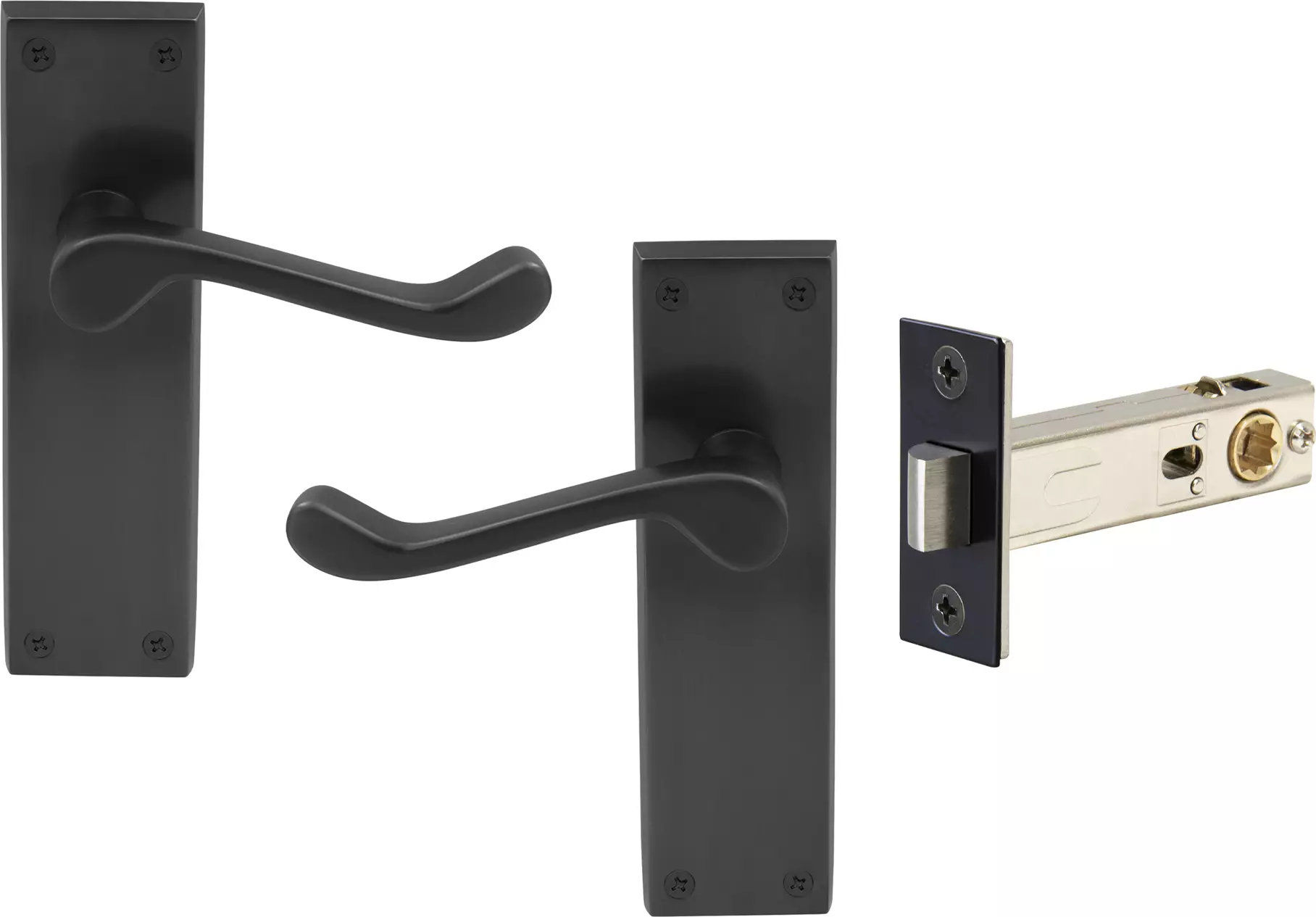 York Lever Longplate - Passage Set - BLK