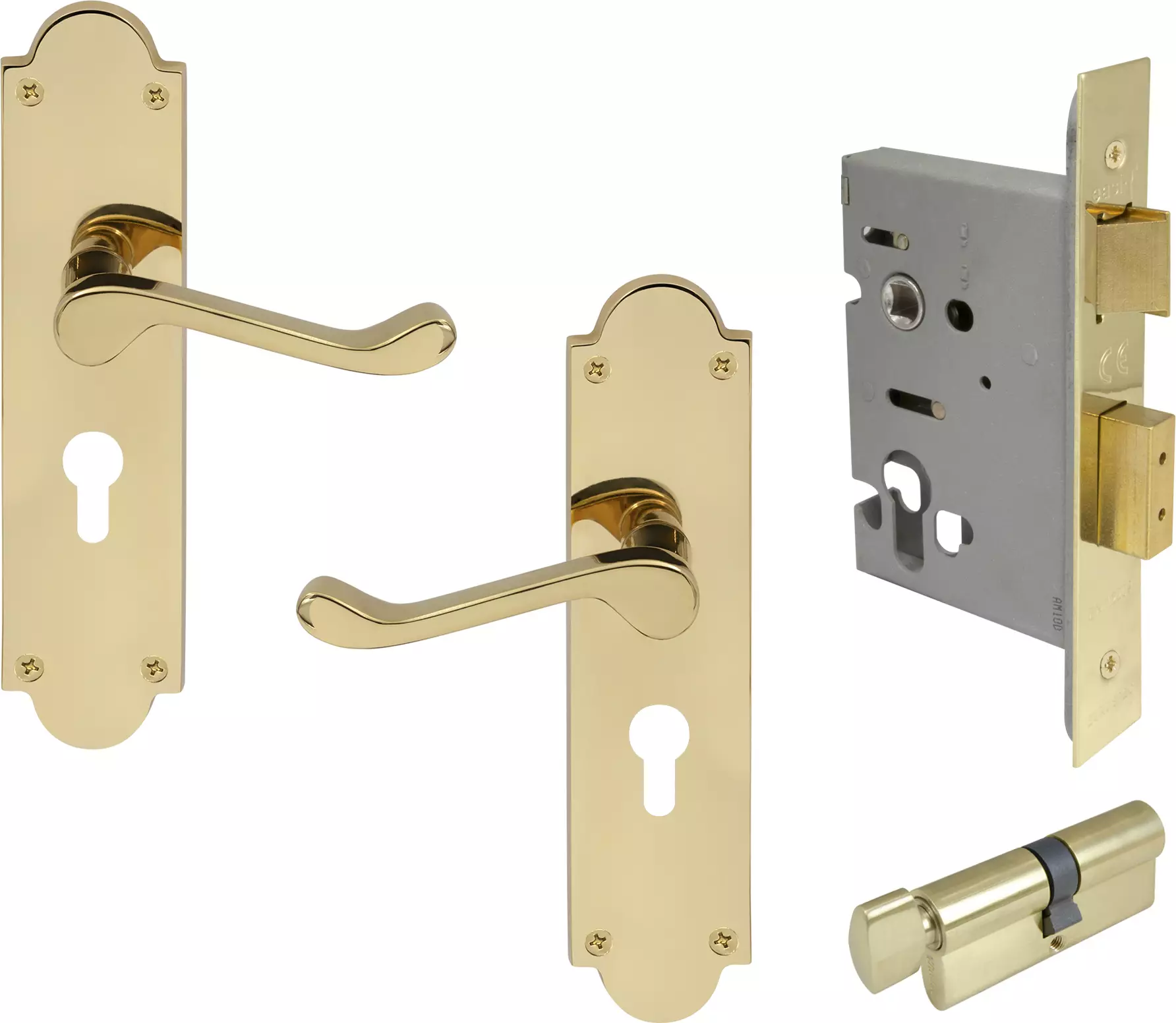 York Lever Victorian Plate - Entrance Set - K/T - PB