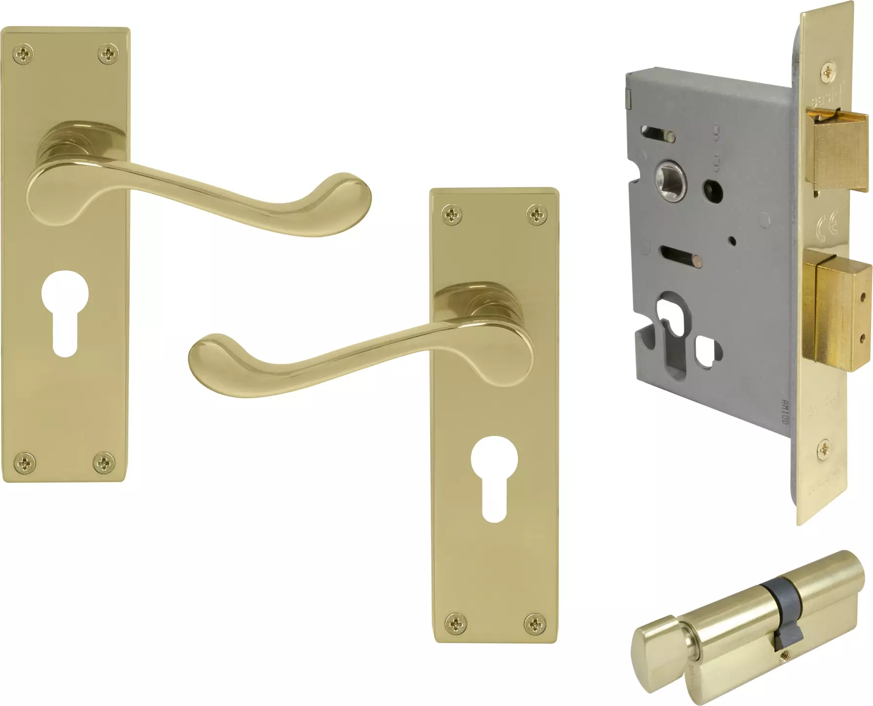 York Lever Longplate - Entrance Set - K/T - PB