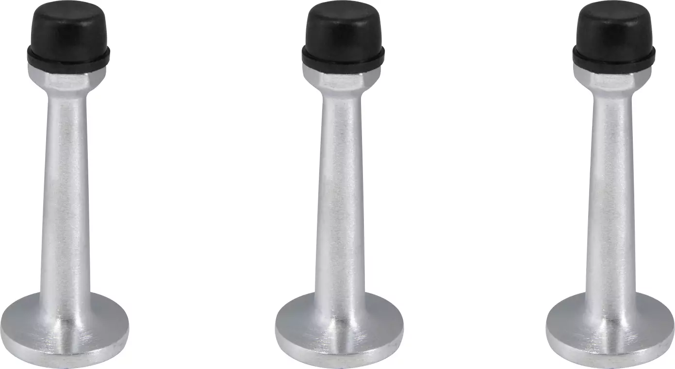Wall Mounted Door Stop 75 x 30mm - 3 Pack - SC