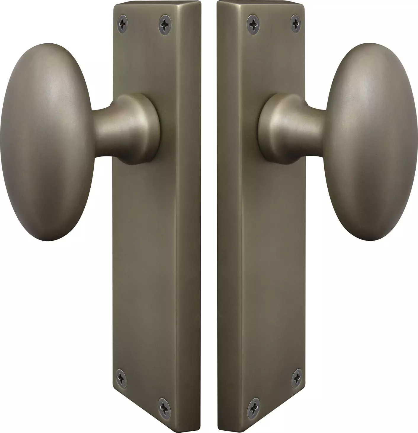 Traditional Oval Camden Knob on Square Longplate