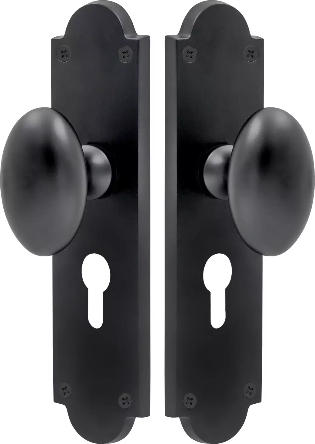 Camden Knob Victorian Longplate - Euro 48 Handles - BLK