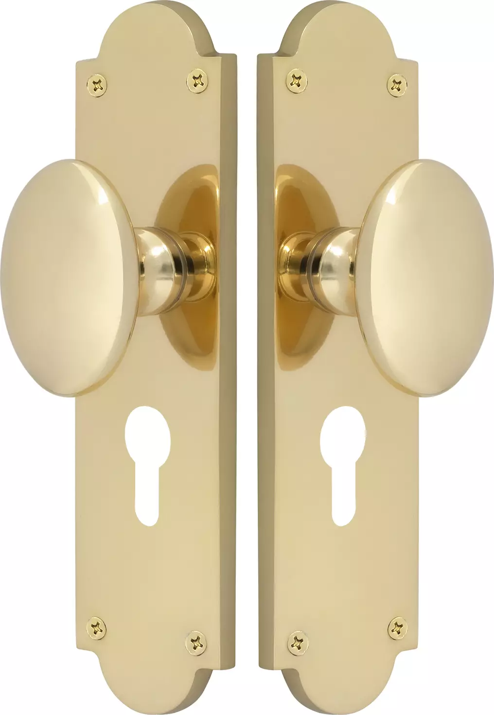 Camden Knob Victorian Longplate - Euro 48 Handles - PB