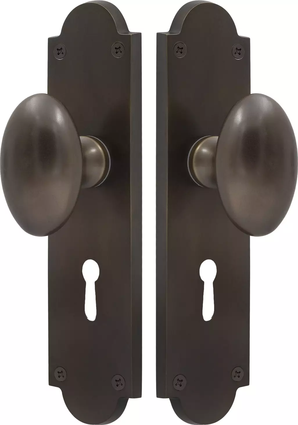 Camden Knob Victorian Longplate - Lever Handles - AB