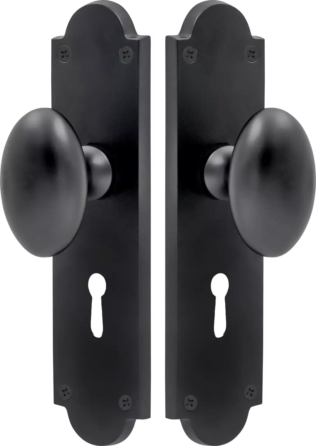 Camden Knob Victorian Longplate - Lever Handles - BLK
