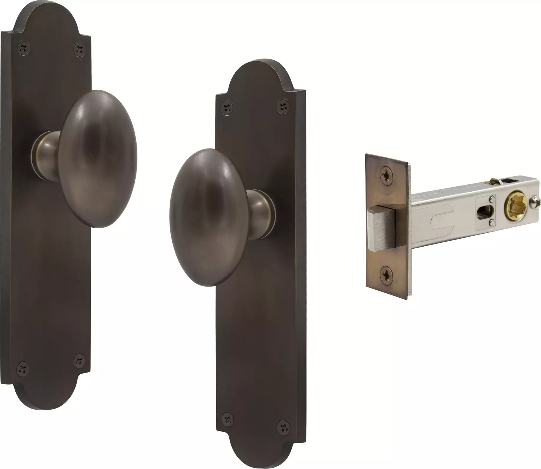 Camden Knob Victorian Longplate - Passage Set - AB