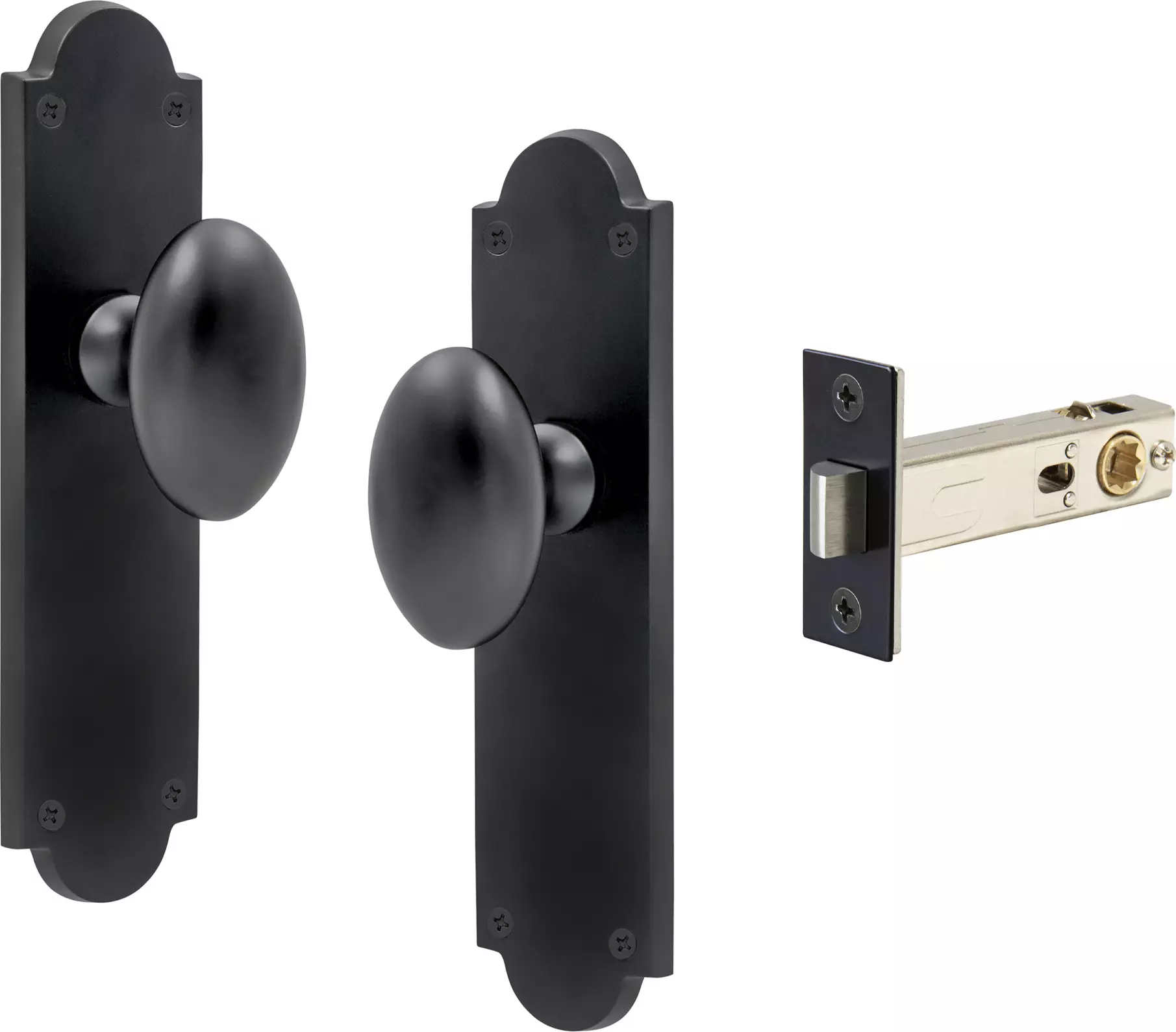 Camden Knob Victorian Longplate - Passage Set - BLK