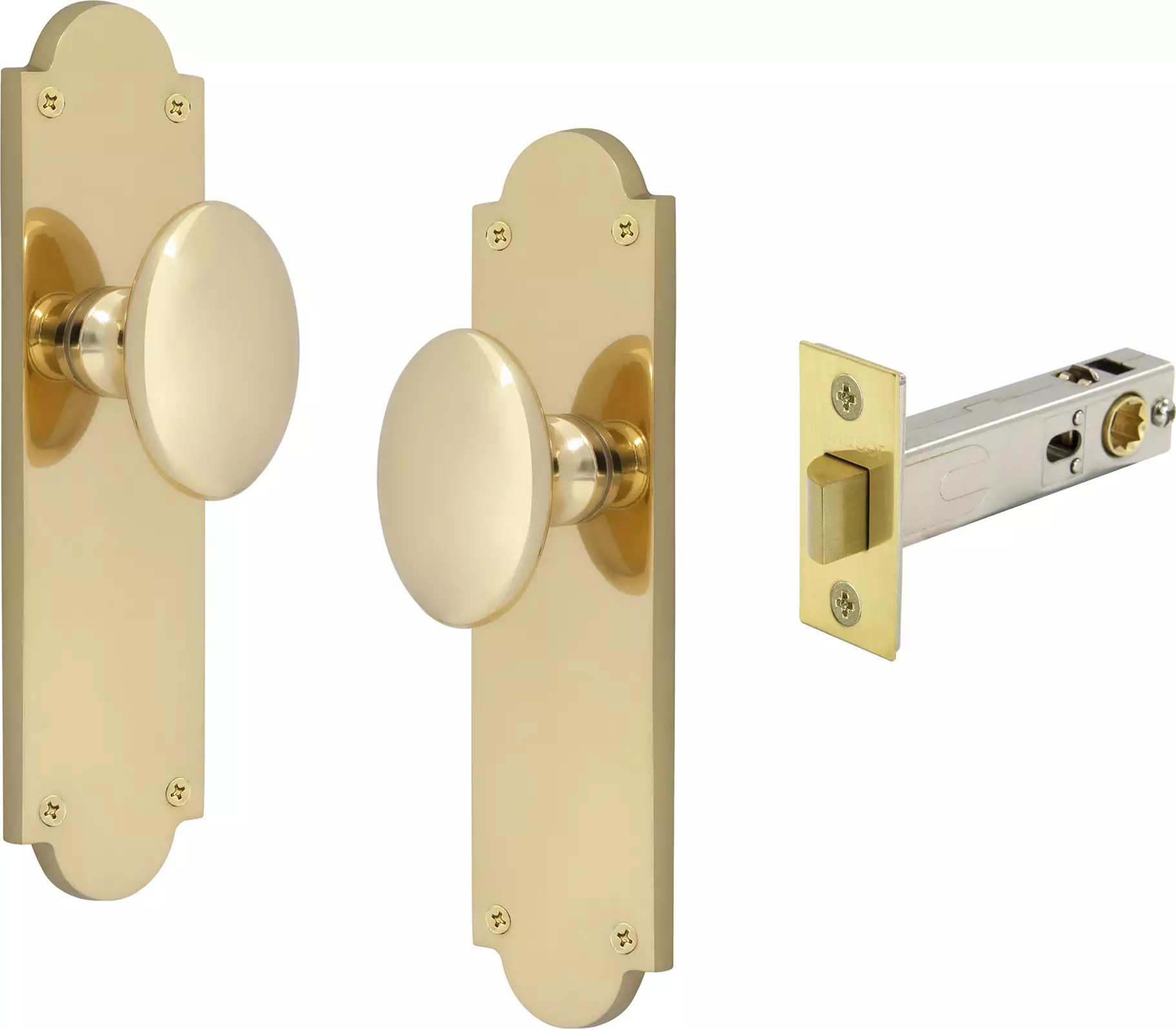 Camden Knob Victorian Longplate - Passage Set - PB