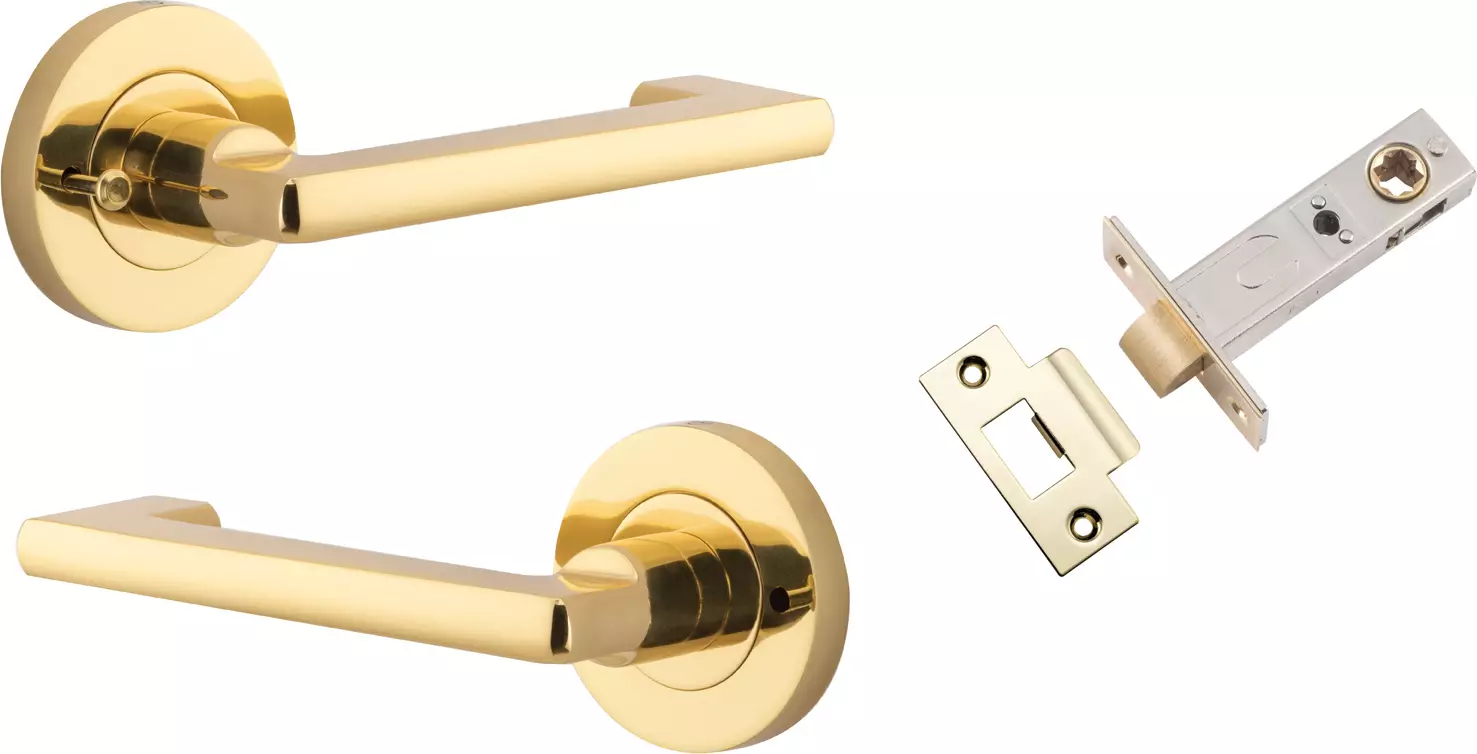 Baltimore Return Lever - Round Rose Integrated Privacy Set - PB