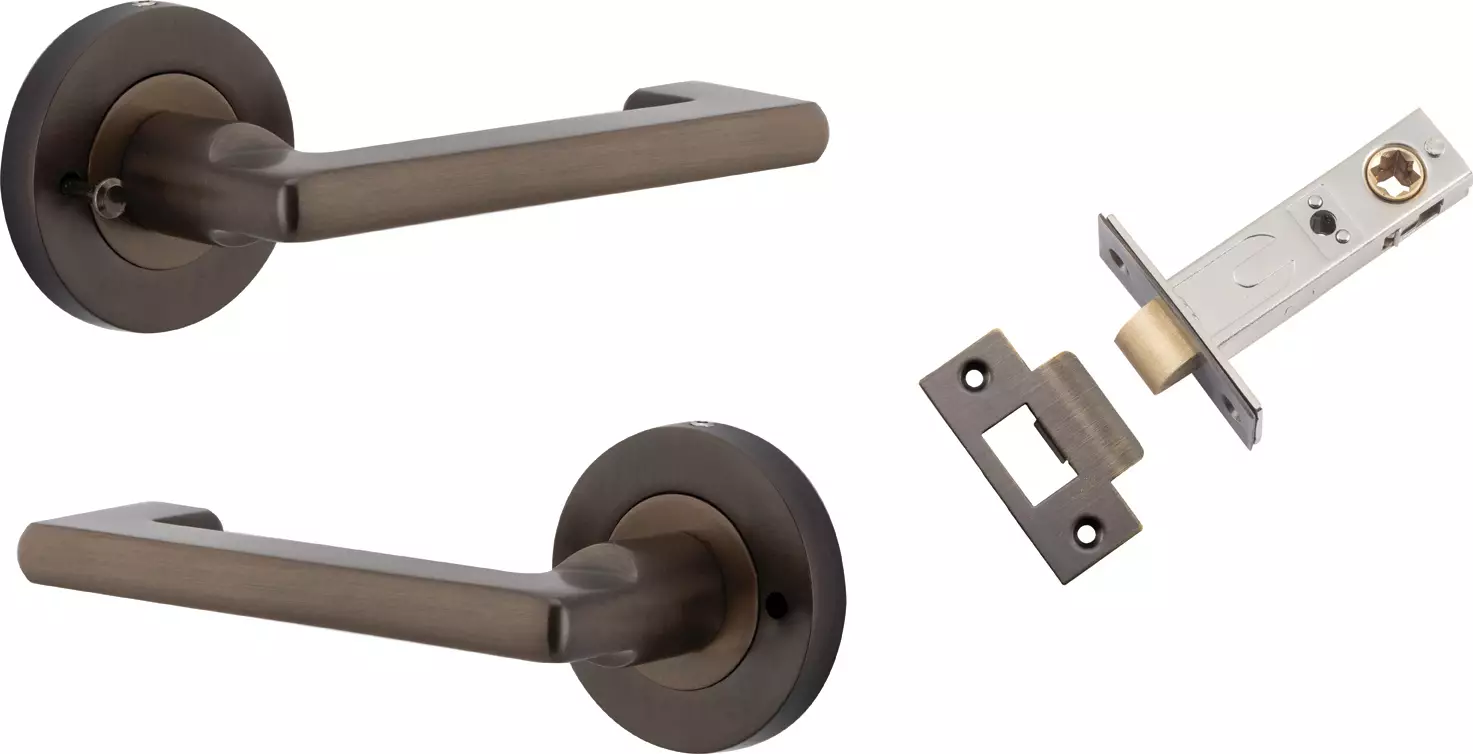 Baltimore Return Lever - Round Rose Integrated Privacy Set - SB