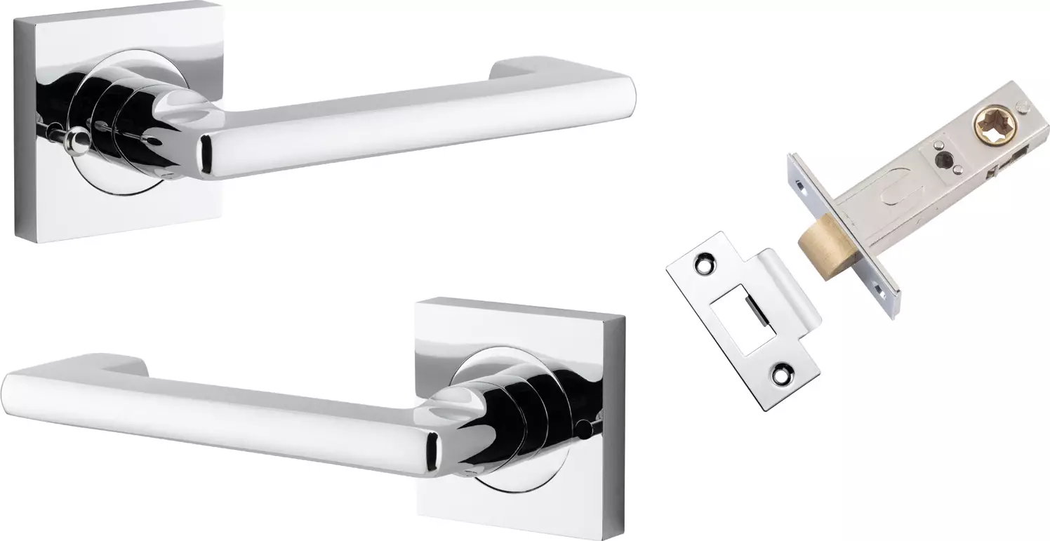 Baltimore Return Lever - Square Rose Integrated Privacy Set - CP